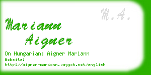 mariann aigner business card